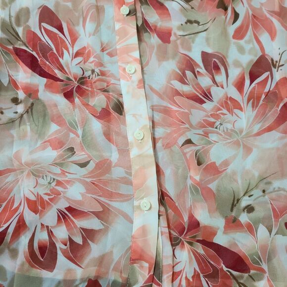 East 5th Womens Button Up Blouse Multicolor Size M Polyester Chiffon Collar - Picture 9 of 12